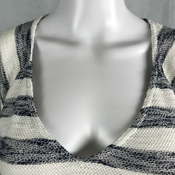 Sanctuary Sweater Womens Sz M Navy Blue Striped Textured Knit Pullover - Picture 7 of 11